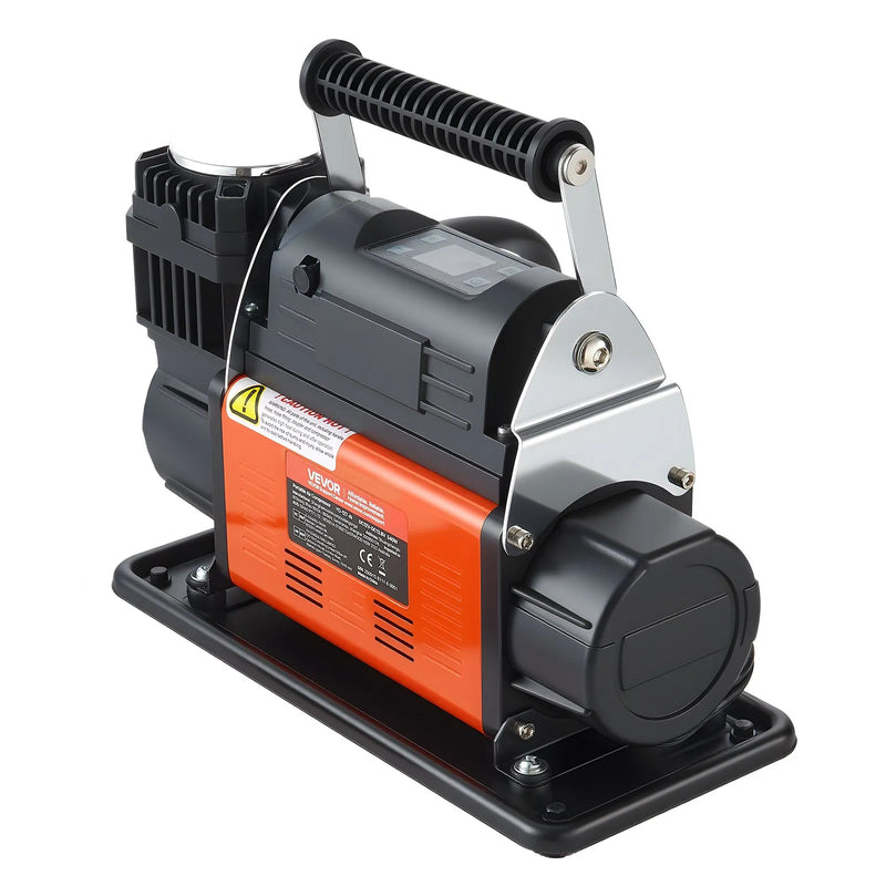 VEVOR 12 V lieljaudas gaisa kompresors, portatīvs riepu piepumpētājs ar automātisko izslēgšanos un LCD displeju, gaisa plūsma 202 l/min, spiediens līdz 10,3 bar, automašīnām, 4×4 un kemperiem