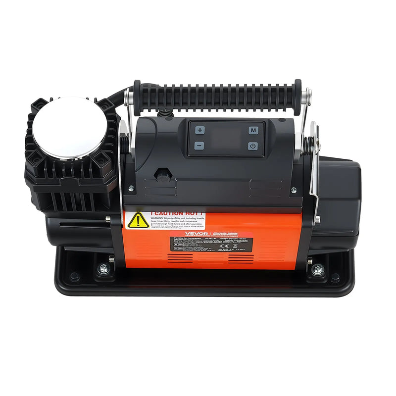 VEVOR 12 V lieljaudas gaisa kompresors, portatīvs riepu piepumpētājs ar automātisko izslēgšanos un LCD displeju, gaisa plūsma 202 l/min, spiediens līdz 10,3 bar, automašīnām, 4×4 un kemperiem
