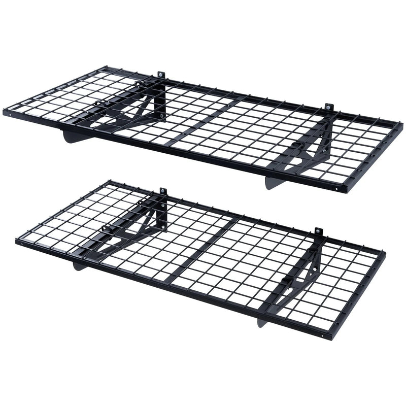 Uzglabāšanas plaukti 2 gab. 22 x 61 cm pie sienas stiprināmi 114 kg, metāla