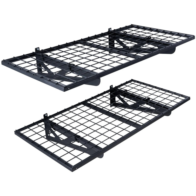 Uzglabāšanas plaukti 2 gab. 22 x 61 cm pie sienas stiprināmi 114 kg, metāla