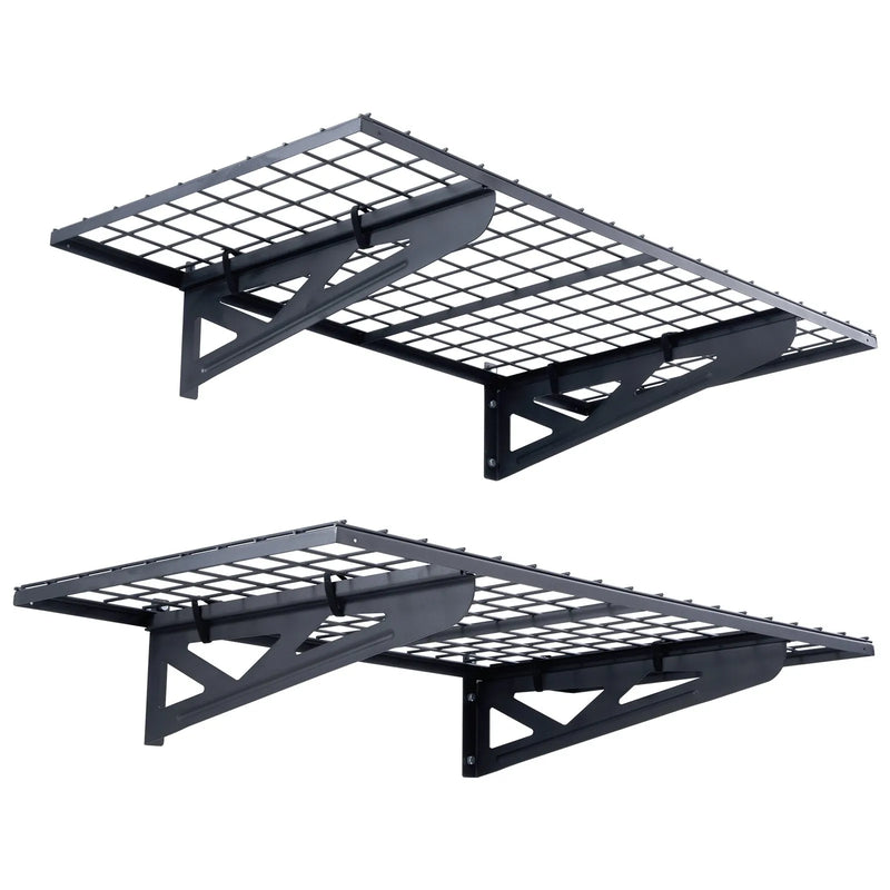 Uzglabāšanas plaukti 2 gab. 22 x 61 cm pie sienas stiprināmi 114 kg, metāla