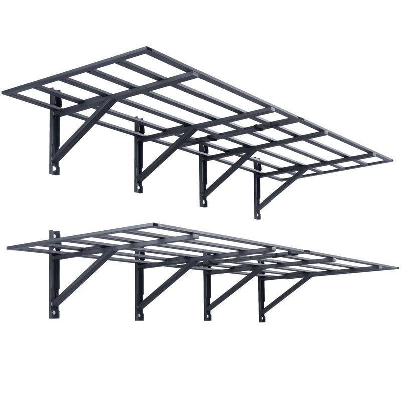 Uzglabāšanas plaukti 2 gab. 183 × 61 cm pie sienas stiprināmi smagās slodzes garāžas plaukti 726 kg