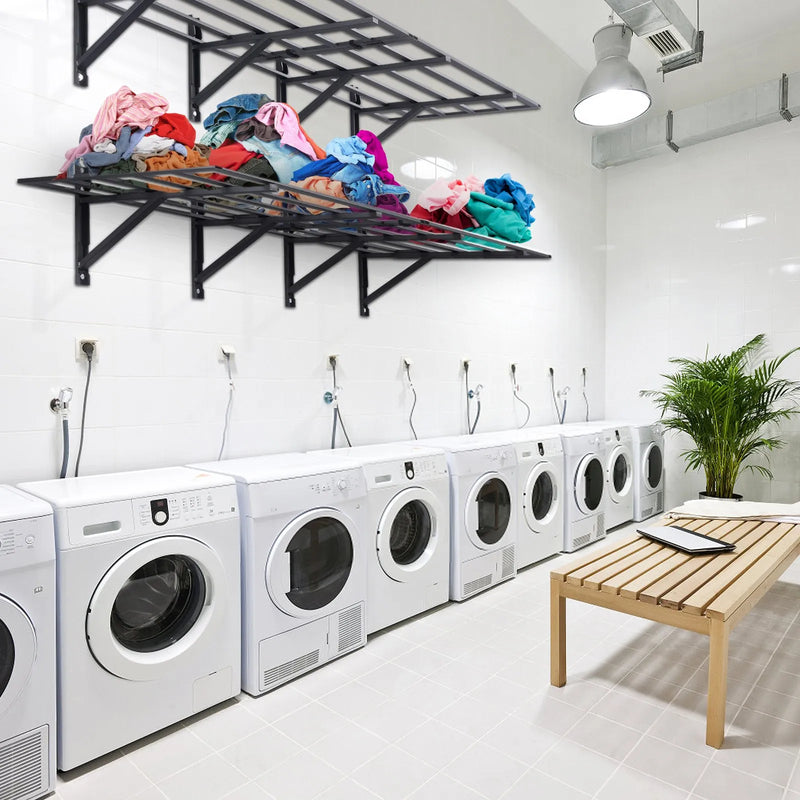 Uzglabāšanas plaukti 2 gab. 183 × 61 cm pie sienas stiprināmi smagās slodzes garāžas plaukti 726 kg