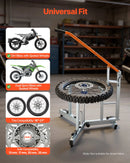 VEVOR motocikla un dual-sport riepu montāžas iekārta 406–533 mm riteņiem, 15/17/20/25 mm asīm, smagās klases riepu maiņas komplekts ar bortu atdalītāju, montāžas svirām, aizsarguzmavām un uzglabāšanas somu