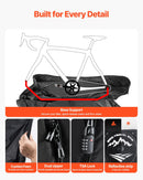 VEVOR šosejas velosipēda transportēšanas soma ar TSA slēdzeni un dubulto rāvējslēdzēju, piemērota velosipēdiem ar riteņu bāzi 94–106 cm, melna, ceļošanai ar lidmašīnu, automašīnu, vilcienu un sabiedrisko transportu - ZEMLETES.LV