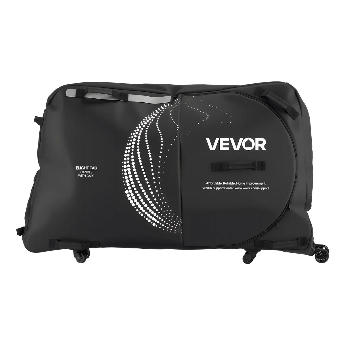 VEVOR velosipēda transportēšanas soma ar TSA slēdzeni, balsta plāksnēm un dakšas stiprinājuma stabilizāciju, piemērota velosipēdiem ar maksimālo riteņu bāzi 130 cm, ceļošanai ar lidmašīnu un āra lietošanai - ZEMLETES.LV
