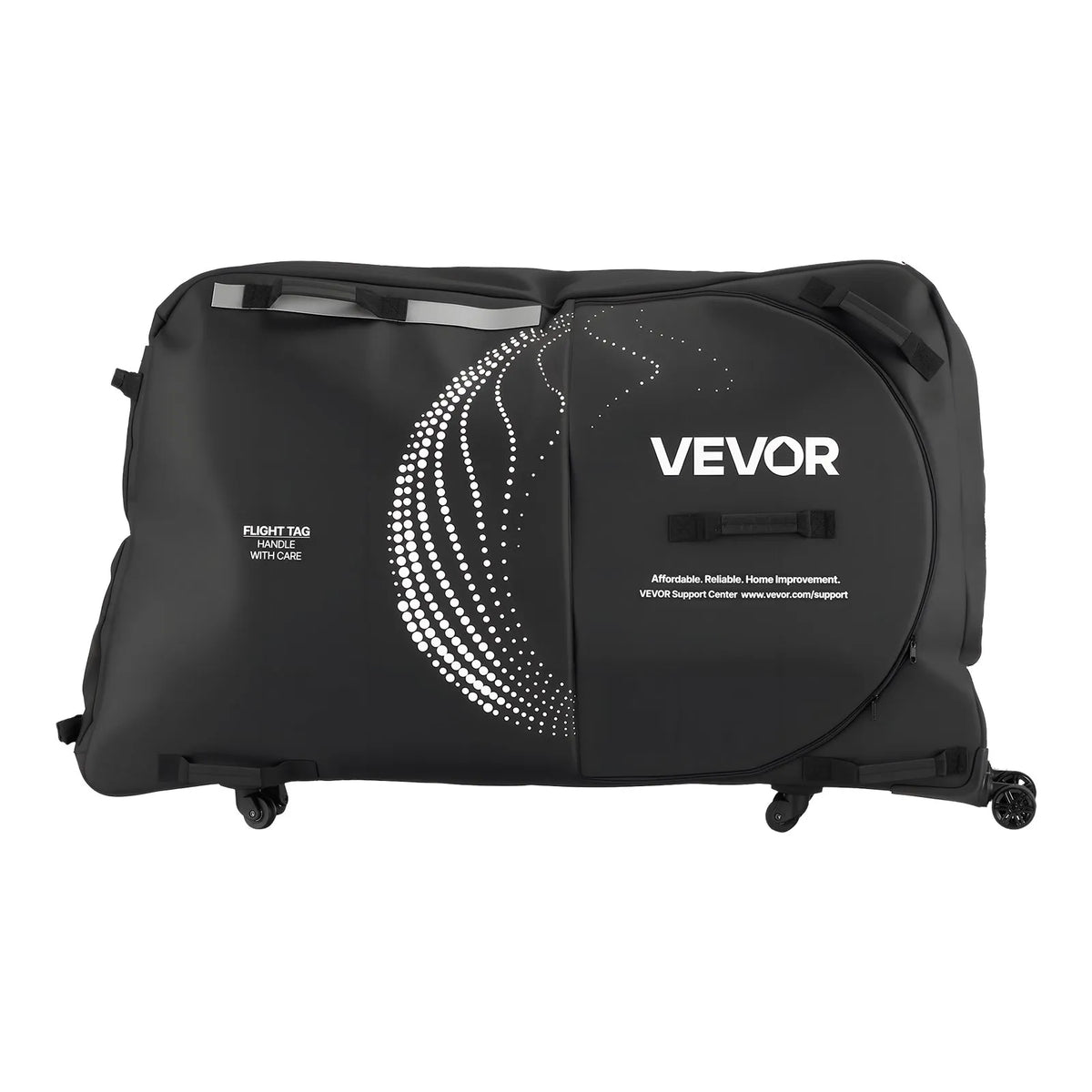 VEVOR velosipēda transportēšanas soma ar TSA slēdzeni, balsta plāksnēm un dakšas stiprinājuma stabilizāciju, piemērota velosipēdiem ar maksimālo riteņu bāzi 130 cm, ceļošanai ar lidmašīnu un āra lietošanai - ZEMLETES.LV