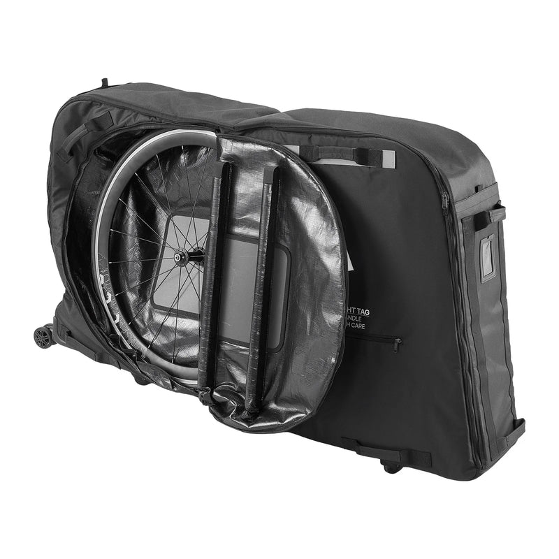 VEVOR velosipēda transportēšanas soma ar TSA slēdzeni, balsta plāksnēm un dakšas stiprinājuma stabilizāciju, piemērota velosipēdiem ar maksimālo riteņu bāzi 130 cm, ceļošanai ar lidmašīnu un āra lietošanai - ZEMLETES.LV