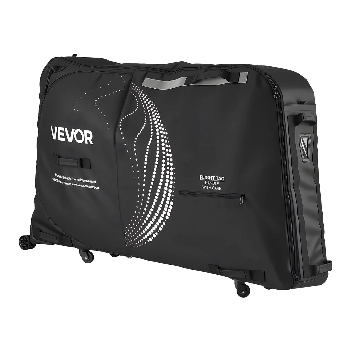 VEVOR velosipēda transportēšanas soma ar TSA slēdzeni, balsta plāksnēm un dakšas stiprinājuma stabilizāciju, piemērota velosipēdiem ar maksimālo riteņu bāzi 130 cm, ceļošanai ar lidmašīnu un āra lietošanai - ZEMLETES.LV