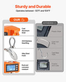 VEVOR Digitālie celtņa svari 1000 kg, industriālie piekaramie svari ar tālvadības pulti, alumīnija korpusu un LCD ekrānu, augstas precizitātes svari būvniecībai, rūpniecībai, saimniecībai un medībām, oranži