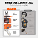 Digitālie celtņa svari, 1000 kg rūpnieciskie piekaramie svari ar tālvadības pulti, čuguna alumīnija korpuss un LED ekrāns, augstas precizitātes svari būvniecībai, rūpnīcām, saimniecībām un medībām, oranži