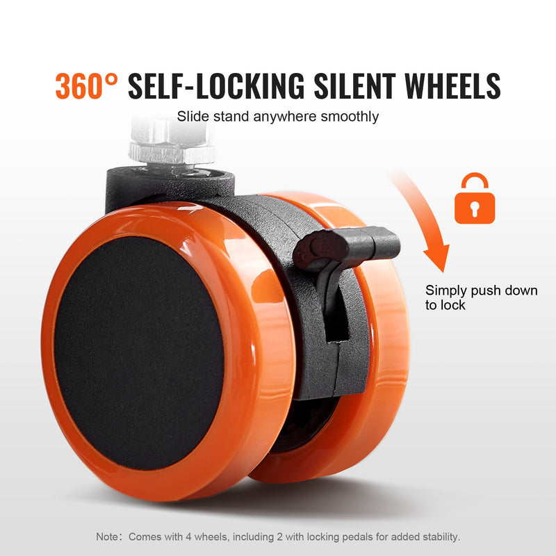 VEVOR digitālo klavieru statīva un soliņa komplekts, Z veida konstrukcija, 113 kg celtspēja, regulējams platums, augstums un riteņi, piemērots 54–88 taustiņu elektriskajām klavierēm