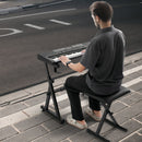 VEVOR digitālo klavieru statīva un soliņa komplekts, Z veida konstrukcija, 113 kg celtspēja, regulējams platums, augstums un riteņi, piemērots 54–88 taustiņu elektriskajām klavierēm