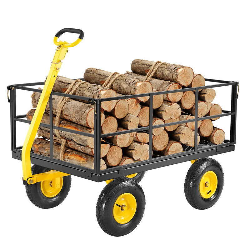 VEVOR Tērauda dārza ratiņi, 635 kg kravnesība, smagsvara konstrukcija, 33 cm riepas