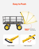 VEVOR Tērauda dārza ratiņi, 635 kg kravnesība, smagsvara konstrukcija, 33 cm riepas