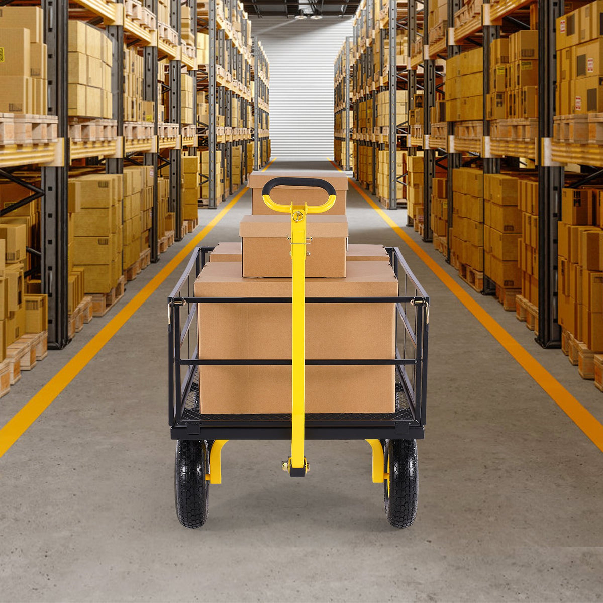 VEVOR Steel Garden Cart, 635 kg Load Capacity, Heavy-Duty Construction, 33 cm Tyres
