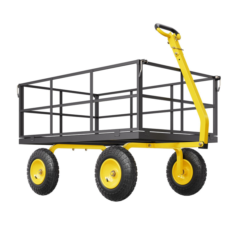 VEVOR Tērauda dārza ratiņi, 635 kg kravnesība, smagsvara konstrukcija, 33 cm riepas