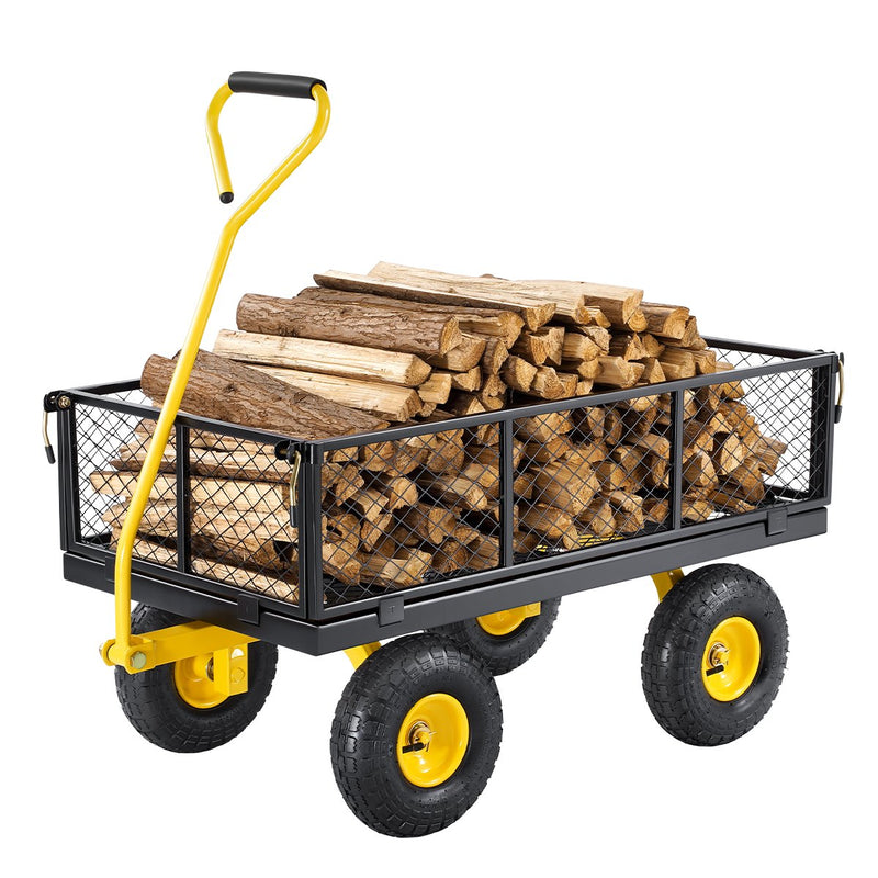 VEVOR Tērauda dārza ratiņi, 408 kg kravnesība, 25 cm riteņi, smagsvara konstrukcija