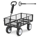 VEVOR dārza rati 408,2 kg kravnesība, smagas konstrukcijas tērauda universālie rati ar 25 cm riepām, regulējamu rokturi un noņemamām sānu malām, pievienojami ATV vai traktoram, melni - ZEMLETES.LV