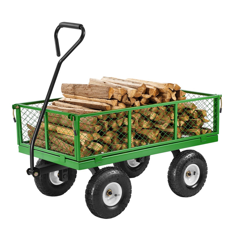 VEVOR Tērauda dārza ratiņi, 408 kg kravnesība, smagsvara modelis, 25 cm riepas