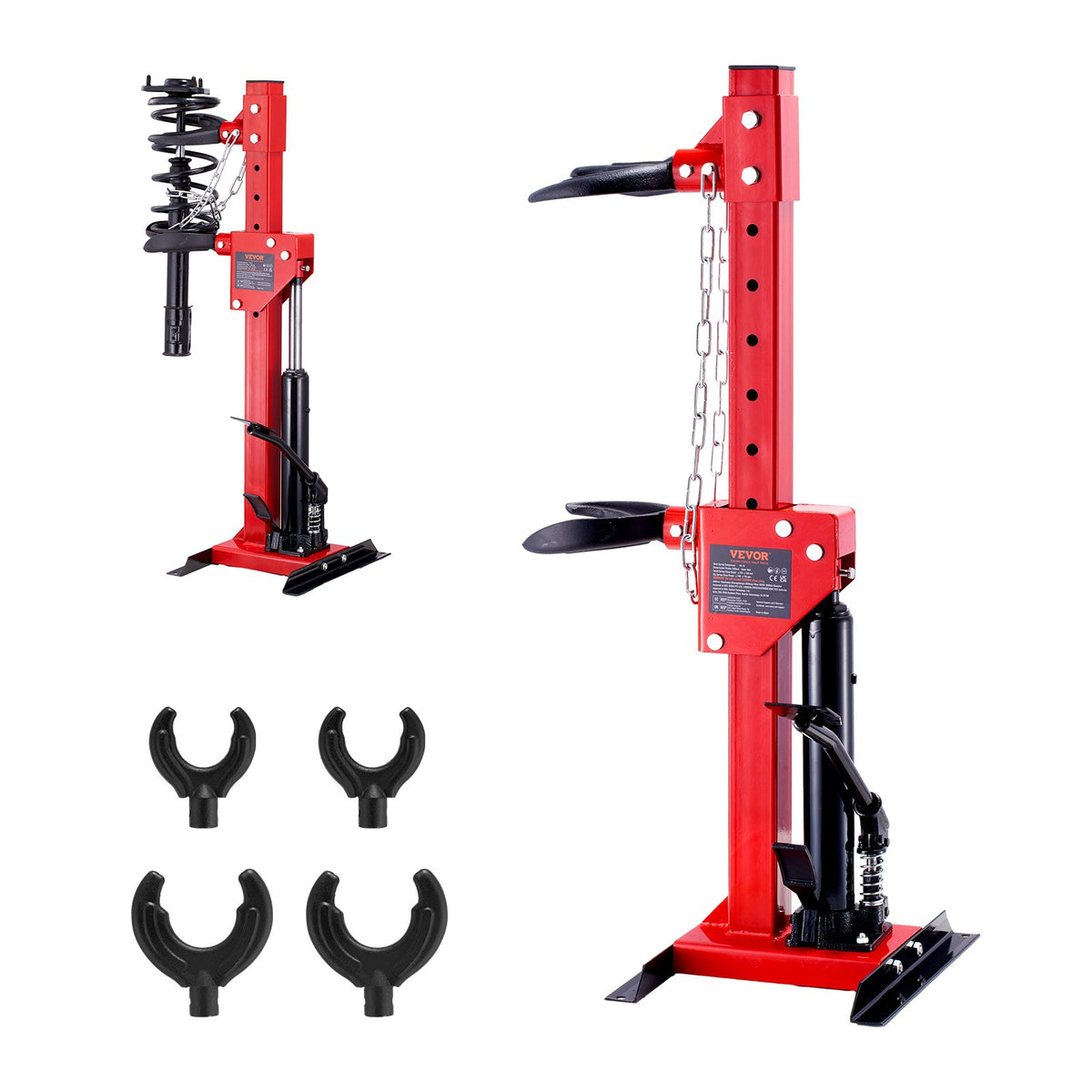 VEVOR Spring Compressor for Vehicle Suspension, 4.5 t Hydraulic Jack Capacity, 1 Tonne Nominal Compression Force, Coil Spring Compressor Tool for Car Suspension, Hydraulic Spring Compressor for Suspension Spring Removal