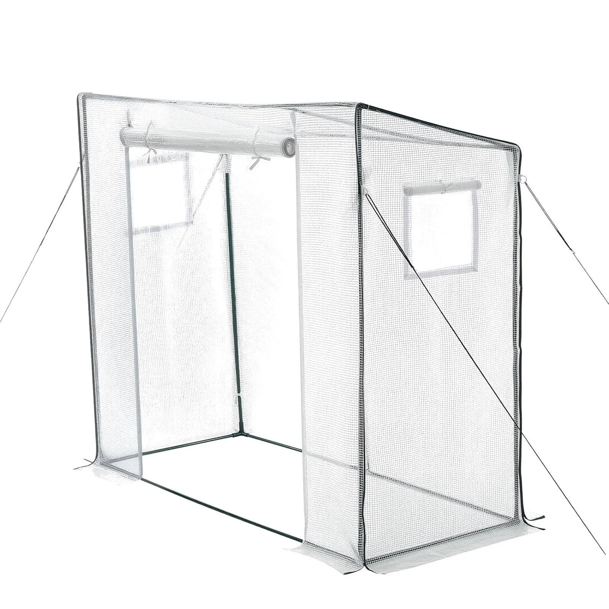 VEVOR ieejama siltumnīca 195 x 77 x 168 cm ar logiem, izturīgs PE pārklājums, rullējamas durvis ar rāvējslēdzēju, pārnēsājama dārza siltumnīca augiem, āra lietošanai - ZEMLETES.LV