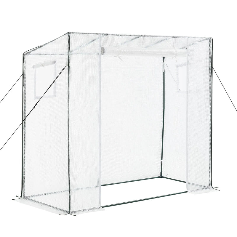 VEVOR ieejama siltumnīca 195 x 77 x 168 cm ar logiem, izturīgs PE pārklājums, rullējamas durvis ar rāvējslēdzēju, pārnēsājama dārza siltumnīca augiem, āra lietošanai - ZEMLETES.LV