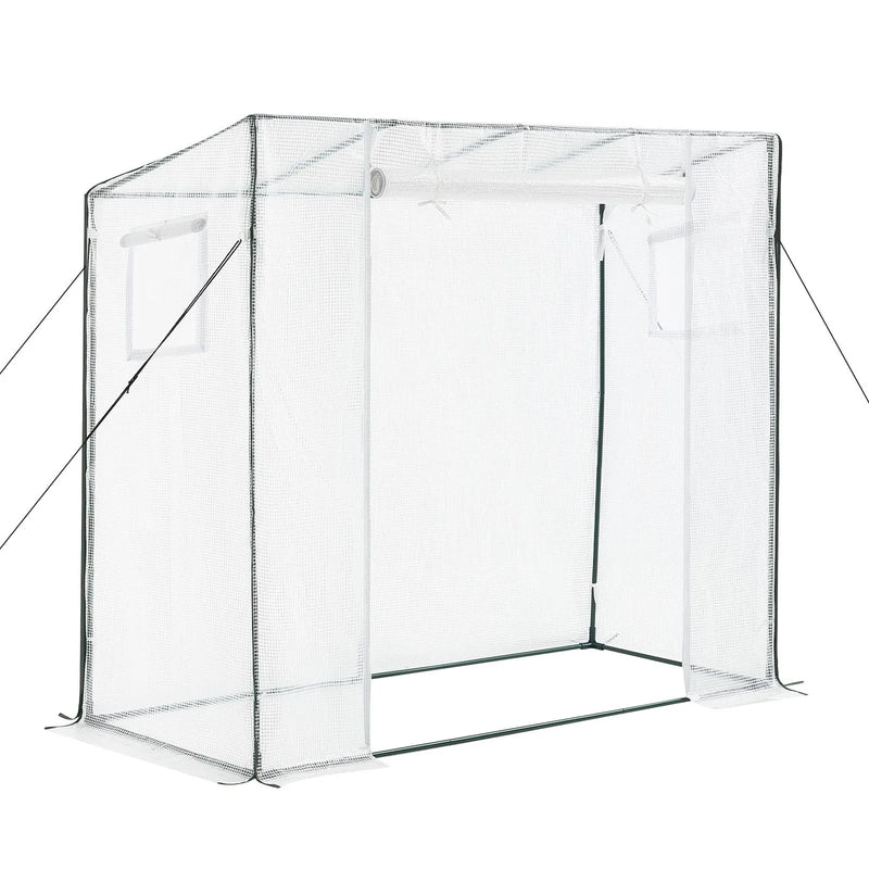 VEVOR ieejama siltumnīca 195 x 77 x 168 cm ar logiem, izturīgs PE pārklājums, rullējamas durvis ar rāvējslēdzēju, pārnēsājama dārza siltumnīca augiem, āra lietošanai - ZEMLETES.LV