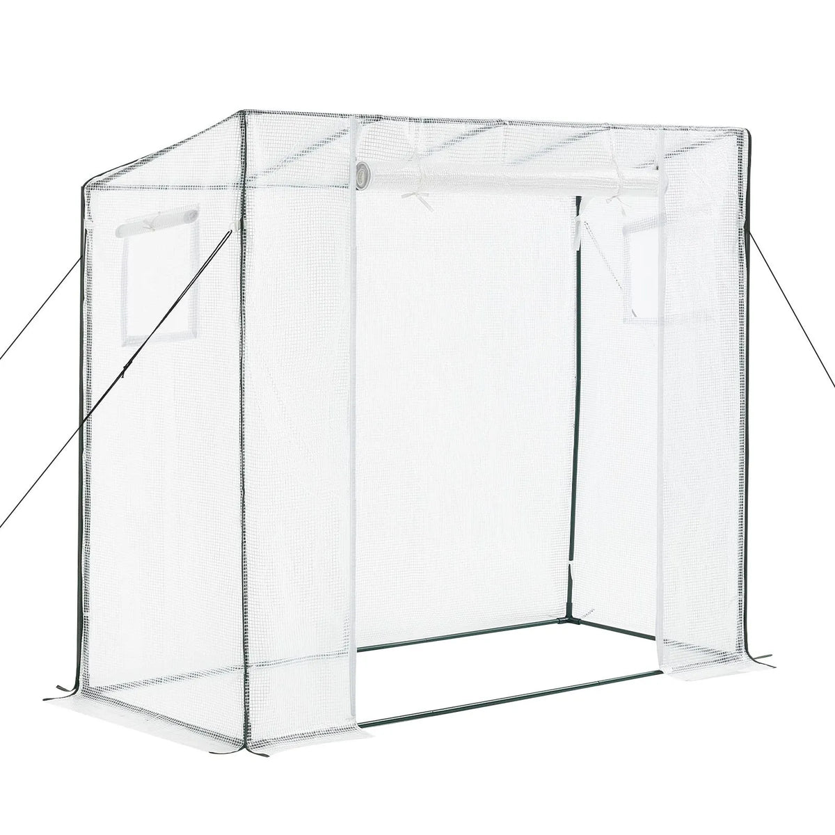 VEVOR ieejama siltumnīca 195 x 77 x 168 cm ar logiem, izturīgs PE pārklājums, rullējamas durvis ar rāvējslēdzēju, pārnēsājama dārza siltumnīca augiem, āra lietošanai - ZEMLETES.LV