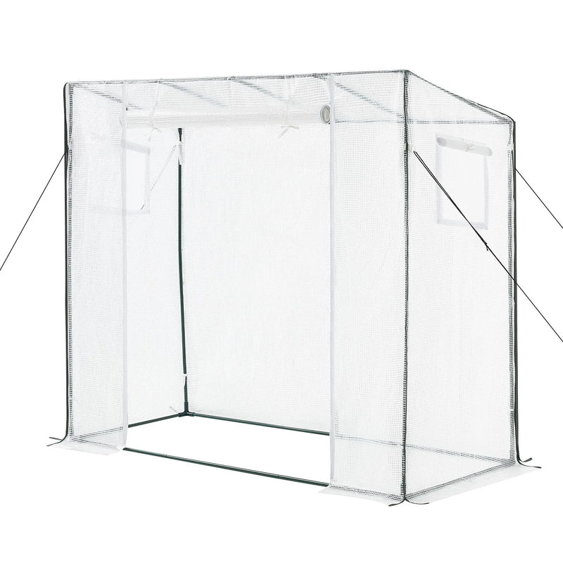 VEVOR ieejama siltumnīca 195 x 77 x 168 cm ar logiem, izturīgs PE pārklājums, rullējamas durvis ar rāvējslēdzēju, pārnēsājama dārza siltumnīca augiem, āra lietošanai - ZEMLETES.LV