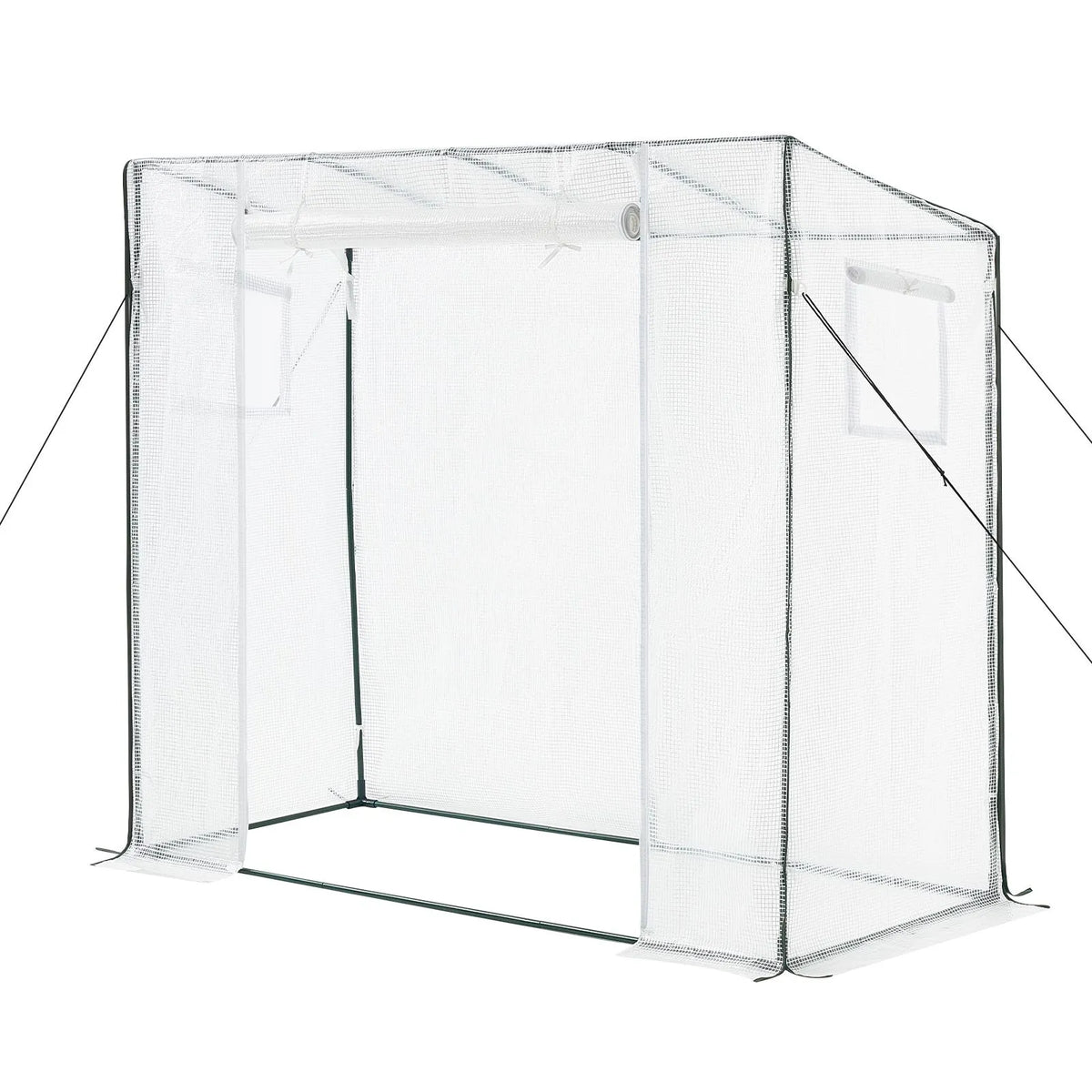 VEVOR ieejama siltumnīca 195 x 77 x 168 cm ar logiem, izturīgs PE pārklājums, rullējamas durvis ar rāvējslēdzēju, pārnēsājama dārza siltumnīca augiem, āra lietošanai - ZEMLETES.LV