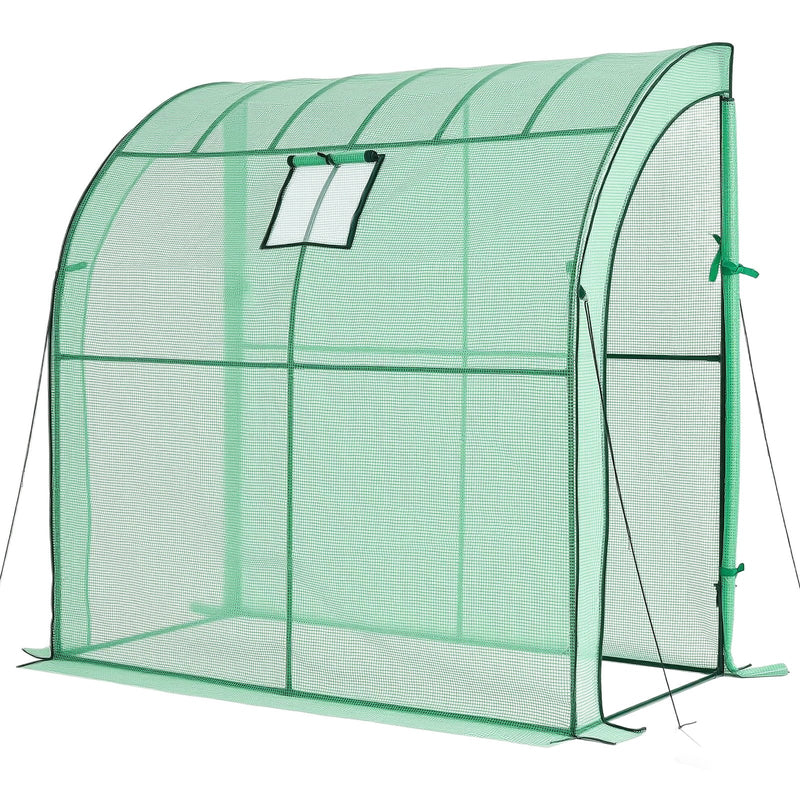 VEVOR ieejama siltumnīca 198 x 100 x 200 cm ar logu, PE pārklājums, 3 līmeņu plaukts, rullējamas durvis ar rāvējslēdzēju, pārnēsājama dārza siltumnīca augiem, āra lietošanai - ZEMLETES.LV