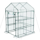 VEVOR ieejama siltumnīca 137 x 137 x 196 cm ar PVC pārklājumu, 2 līmeņi ar 10 plauktiem, rullējamas durvis ar rāvējslēdzēju, pārnēsājama dārza siltumnīca augiem, āra lietošanai - ZEMLETES.LV
