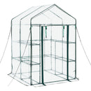 VEVOR ieejama siltumnīca 137 x 137 x 196 cm ar PVC pārklājumu, 2 līmeņi ar 10 plauktiem, rullējamas durvis ar rāvējslēdzēju, pārnēsājama dārza siltumnīca augiem, āra lietošanai - ZEMLETES.LV