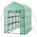 VEVOR ieejama siltumnīca 137 x 206 x 196 cm ar logiem, PE pārklājums, 2 līmeņi ar 14 plauktiem, rullējamas durvis ar rāvējslēdzēju, pārnēsājama dārza siltumnīca augiem, āra lietošanai - ZEMLETES.LV