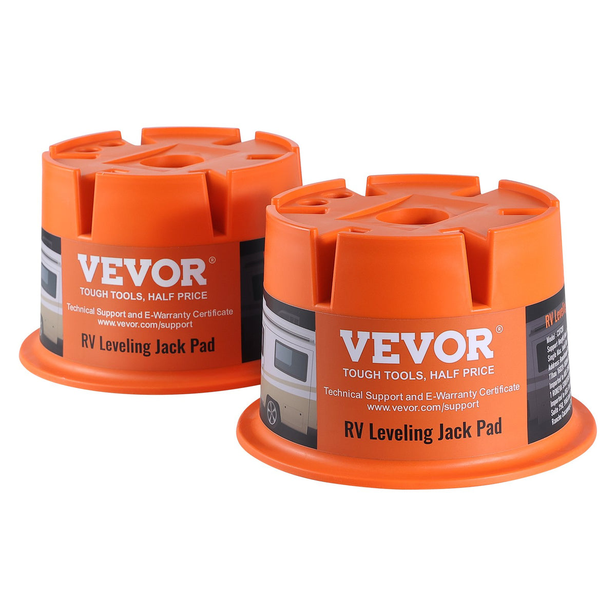 VEVOR RV Jack Support Blocks 2 pcs, 907 kg Load Capacity Each, Polypropylene Stabilisation Supports for Motorhomes, Trailers and Fifth Wheel Trailers