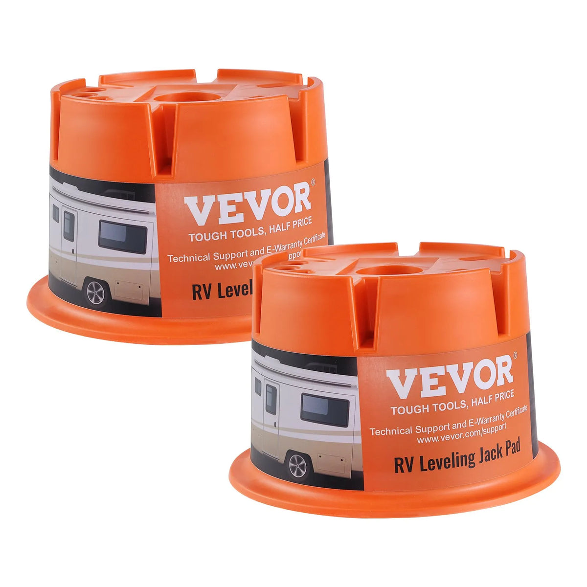 VEVOR RV Jack Support Blocks 2 pcs, 907 kg Load Capacity Each, Polypropylene Stabilisation Supports for Motorhomes, Trailers and Fifth Wheel Trailers