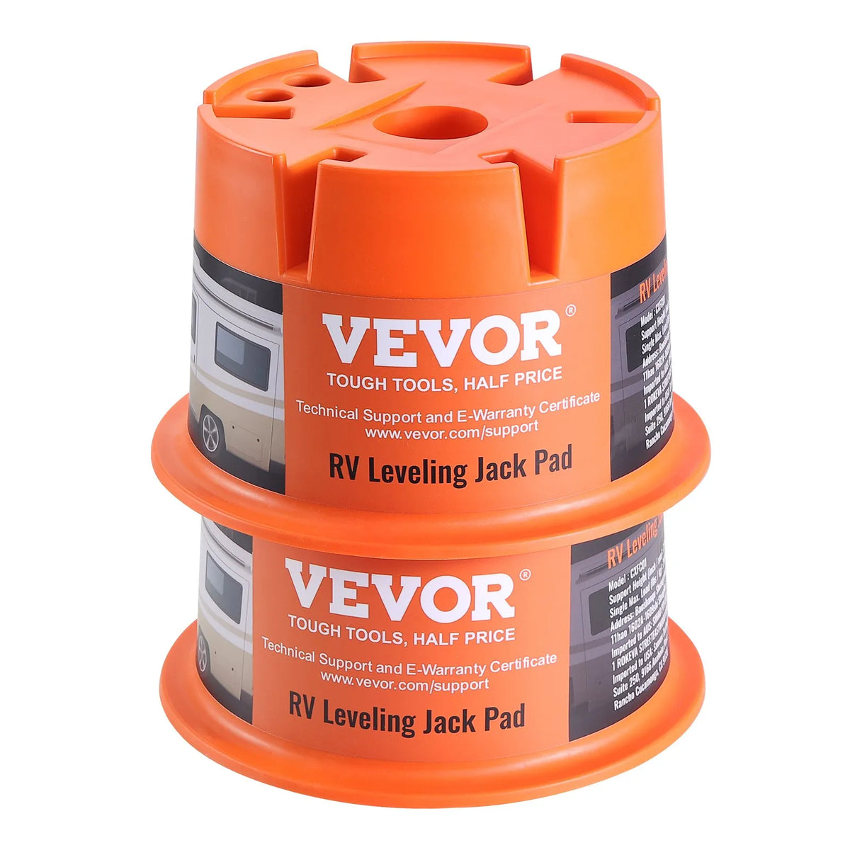 VEVOR RV Jack Support Blocks 2 pcs, 907 kg Load Capacity Each, Polypropylene Stabilisation Supports for Motorhomes, Trailers and Fifth Wheel Trailers