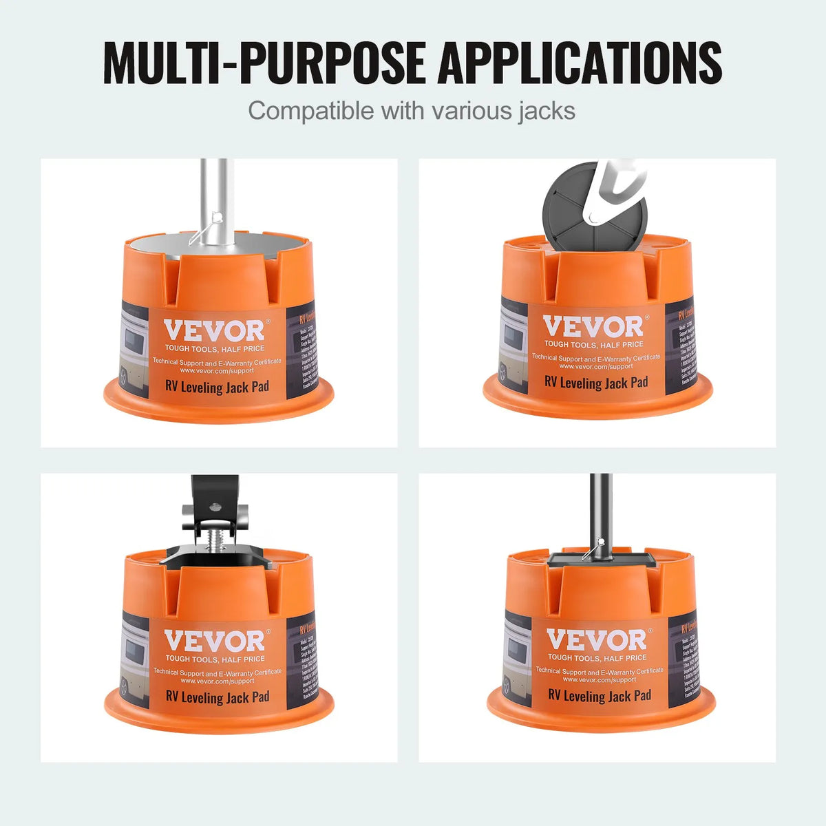 VEVOR RV Jack Support Blocks 2 pcs, 907 kg Load Capacity Each, Polypropylene Stabilisation Supports for Motorhomes, Trailers and Fifth Wheel Trailers