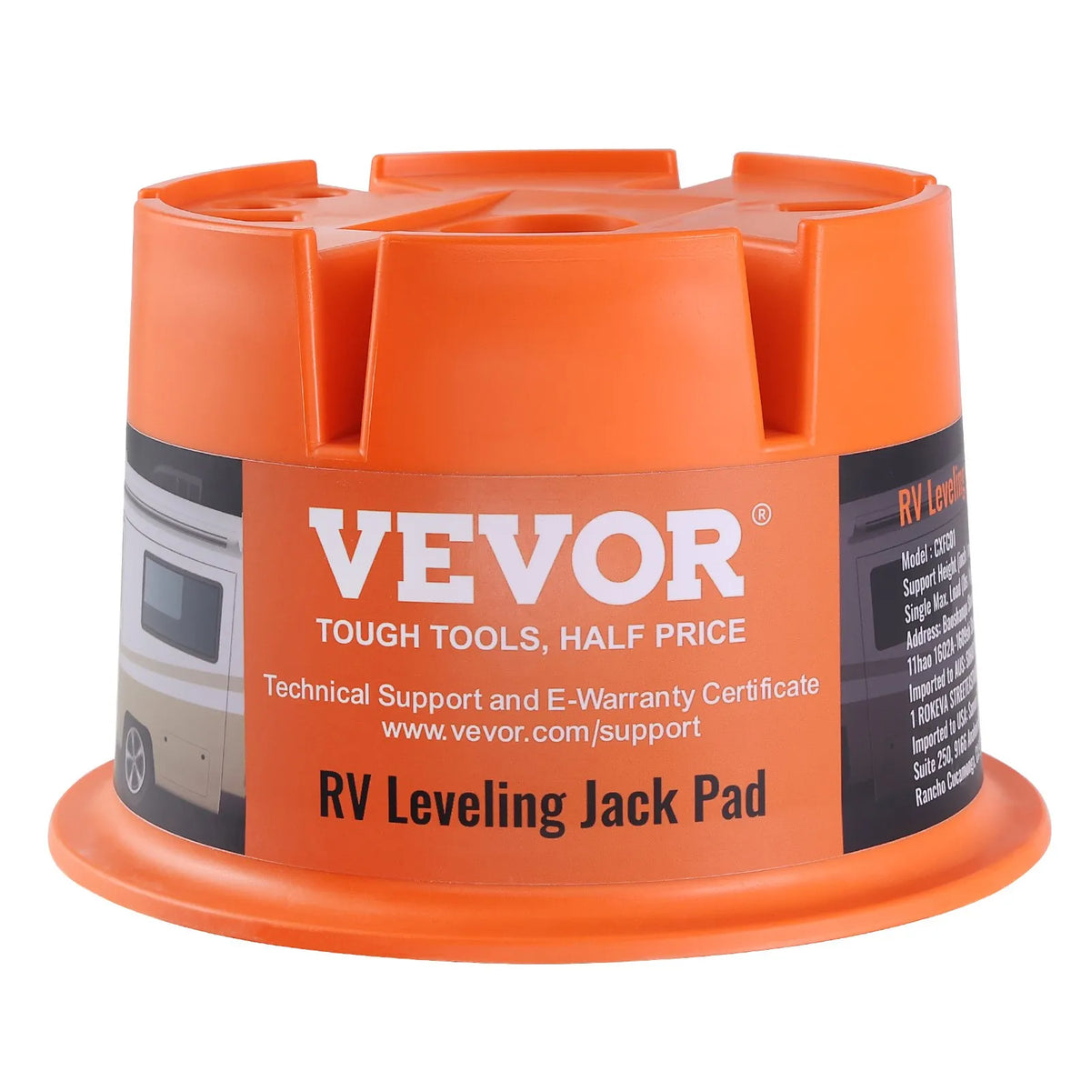 VEVOR RV Jack Support Blocks 2 pcs, 907 kg Load Capacity Each, Polypropylene Stabilisation Supports for Motorhomes, Trailers and Fifth Wheel Trailers