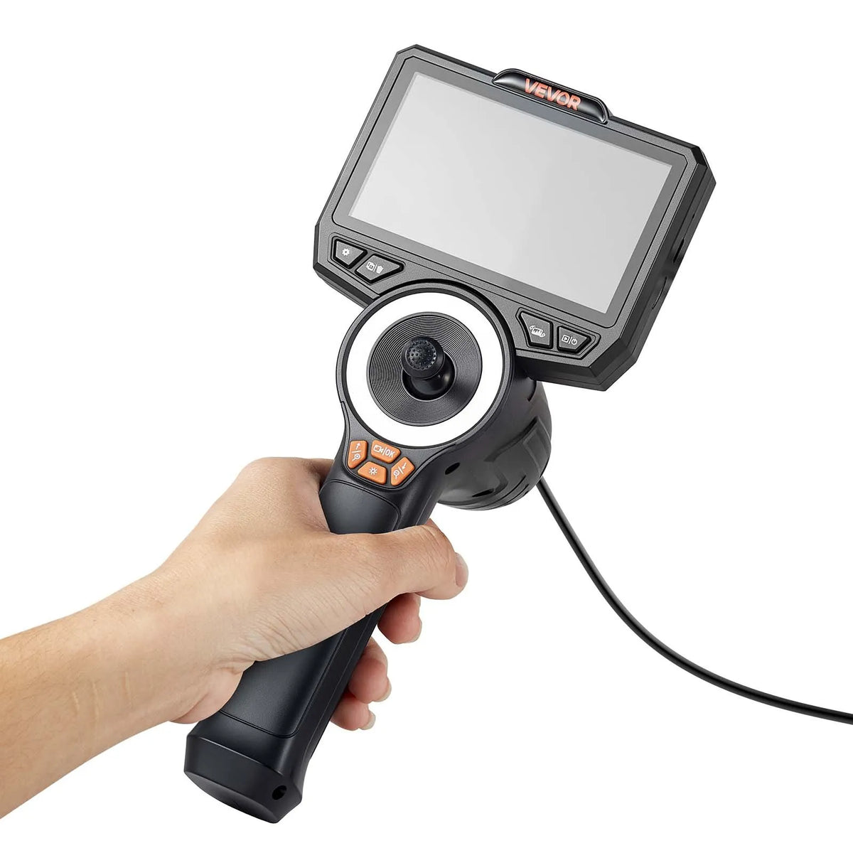 VEVOR Articulating Borescope with 3.9 mm Ultra-Thin Probe, 4-Way 360° Endoscope with Illumination, 11.4 cm HD IPS Screen, 8× Zoom and 1.5 m Cable for Auto and Narrow Mechanical Joint Inspection