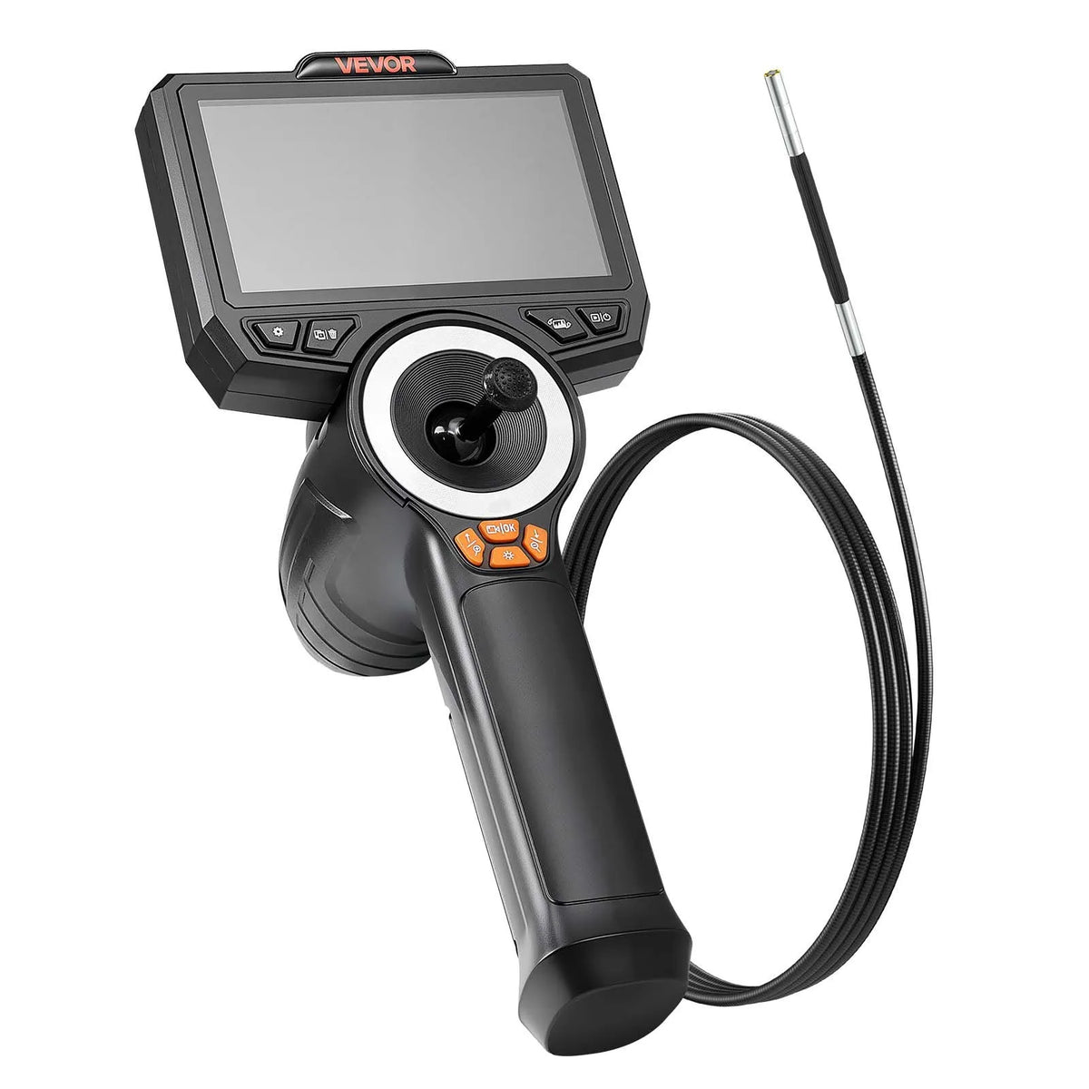 VEVOR Articulating Borescope with 3.9 mm Ultra-Thin Probe, 4-Way 360° Endoscope with Illumination, 11.4 cm HD IPS Screen, 8× Zoom and 1.5 m Cable for Auto and Narrow Mechanical Joint Inspection