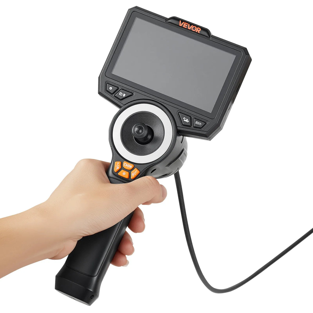VEVORi liigendiga endoskoop valgustusega, 4-suunaline 360° boreskoop 6,2 mm sondiga, 1920 × 1080 Full HD kaameraga, 11,4 cm HD IPS-ekraaniga, 8× suumiga ja 1,5 m pikkuse kaabliga auto- ja mehaaniliste seadmete kontrollimiseks