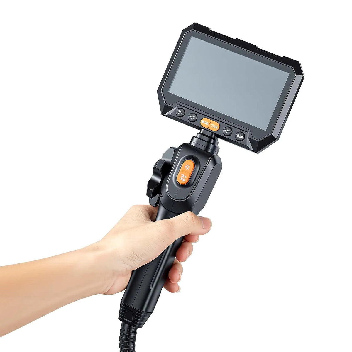 VEVORi kahe kaameraga liigendiga boreskoop valgustusega, kahesuunaline endoskoobi kaamera, 12,7 cm HD IPS jagatud ekraan, 8× suum, 8 + 1 LED-valgustit, IP67 veekindlus ja 1,5 m pikkune kaabel auto diagnostikaks ja torustike kontrollimiseks