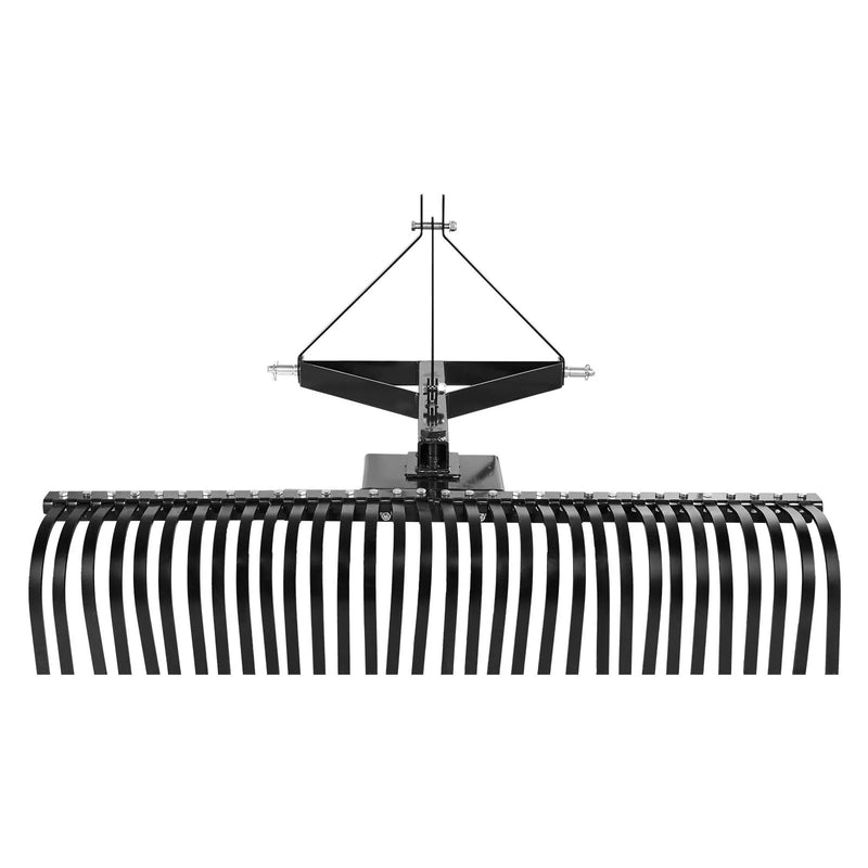 VEVOR piekabināms zāliena skarifikators, 1525 mm darba platums, ar 32 tērauda zariem, trīspunktu zāliena skarifikatora grābeklis ar stiprinājumiem traktoram, ainavu grābeklis dārzam, saimniecībai un zālienam