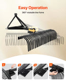 VEVOR piekabināms zāliena skarifikators, 1525 mm darba platums, ar 32 tērauda zariem, trīspunktu zāliena skarifikatora grābeklis ar stiprinājumiem traktoram, ainavu grābeklis dārzam, saimniecībai un zālienam