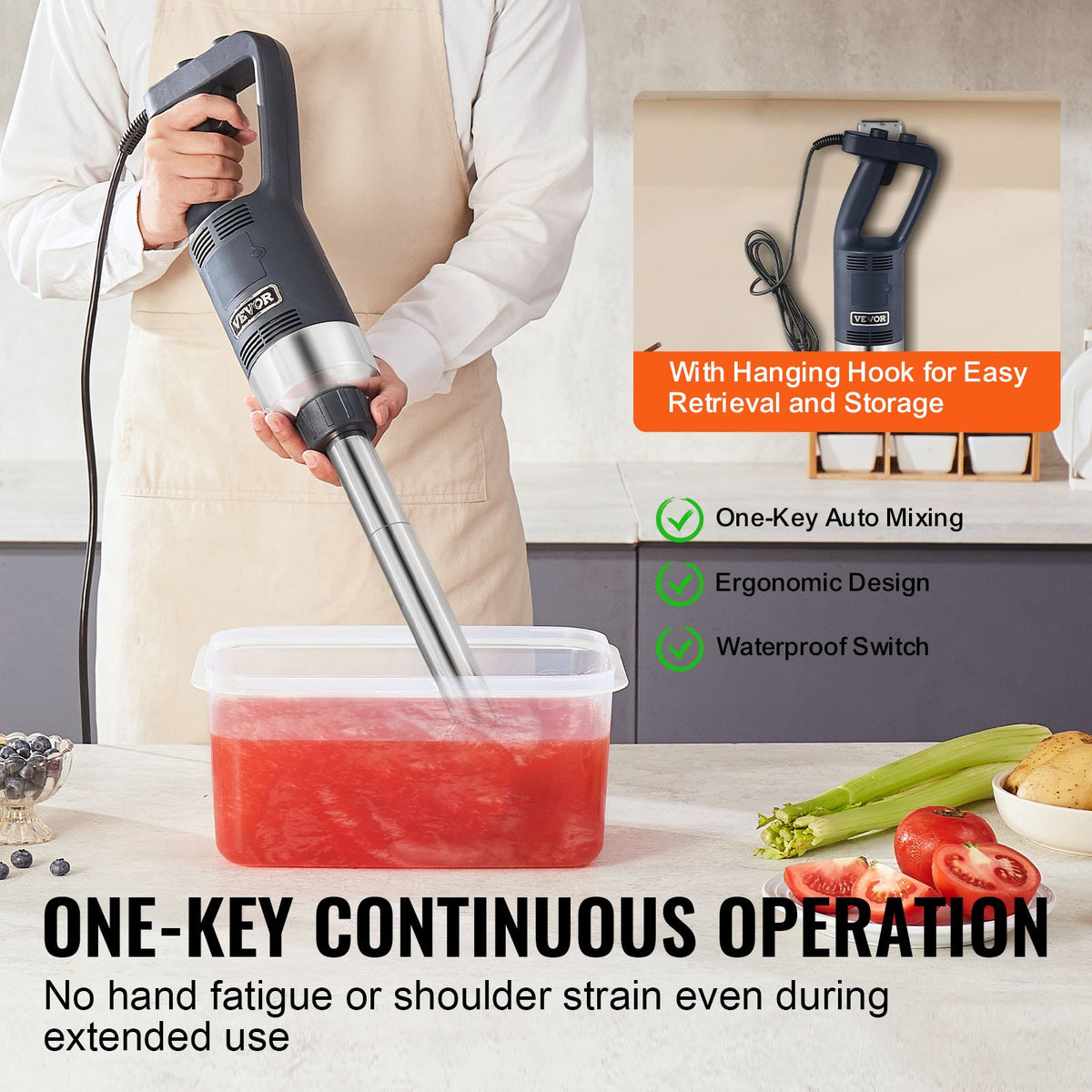 VEVOR Commercial Immersion Blender 500 W for Soups and Sauces