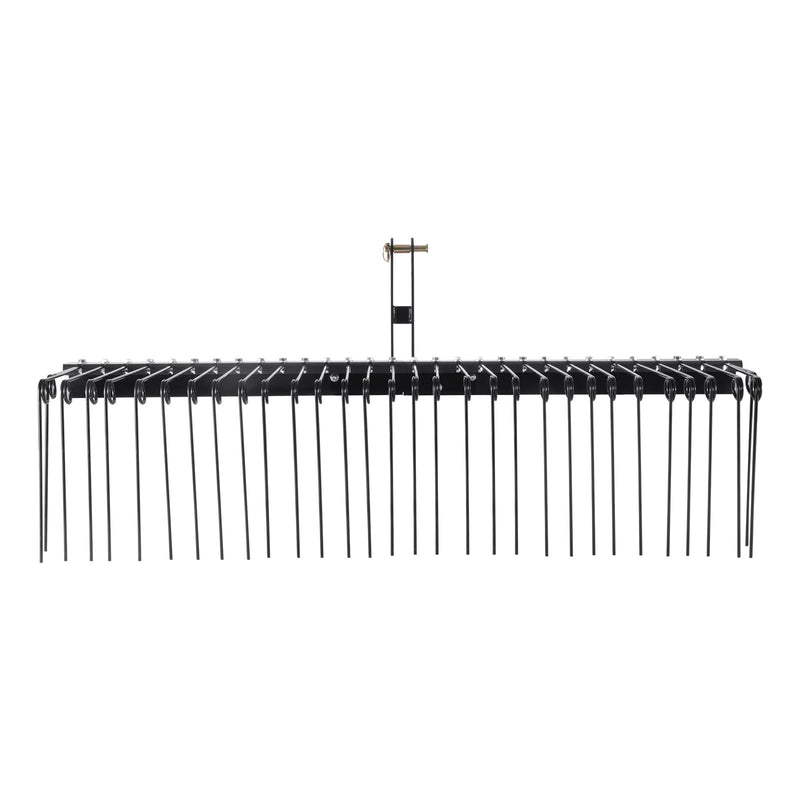 VEVOR piekabināms ainavu grābeklis, 183 cm zāles iztīrītāja grābeklis ar 32 tērauda dakšām