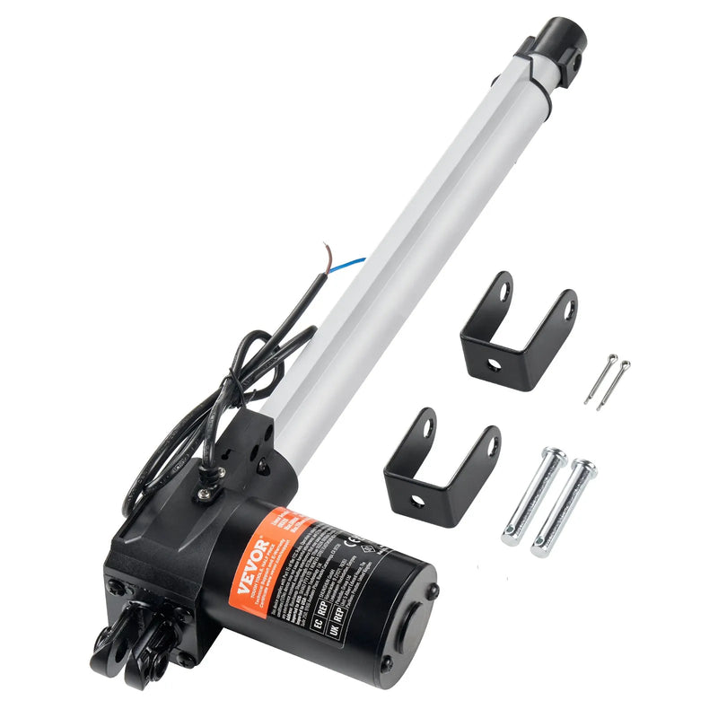 VEVOR lineārais aktuators 12 V 30 cm smagas slodzes 6000 N 5 mm/s IP44 aizsardzība