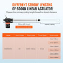 VEVOR lineārais aktuators 12 V 35,6 cm smagas slodzes 6000 N, 5 mm/s, IP44 aizsardzība